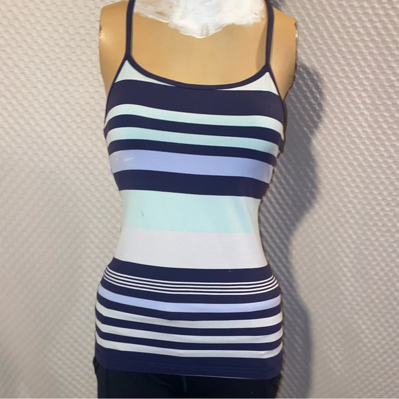 Lululemon Striped Power Y Tank Top Size 4 - Picture 1 of 4